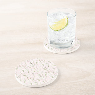 Dessous De Verre En Grès Floral rose pâle