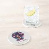 Dessous De Verre En Grès Floral Sparkling Afro Femme (Côté)