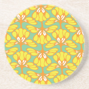 Dessous De Verre En Grès flore jaune