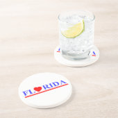 Dessous De Verre En Grès Florida coeur rouge (Côté)