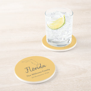 Dessous De Verre En Grès Floride Carte d'État Réunion familiale personnalis