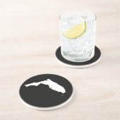 Dessous De Verre En Grès Floride en blanc et noir (Côté)