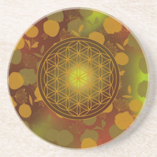 Dessous De Verre En Grès flower of life, chakra,zen,sacred geometric,