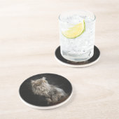 Dessous De Verre En Grès Fluffy Gris (Côté)