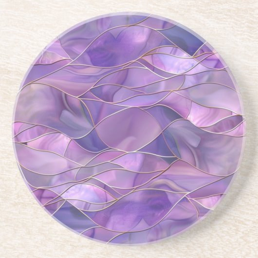 Dessous De Verre En Grès Flux d'Améthyste Élégant Abstrait pourpre (Devant)