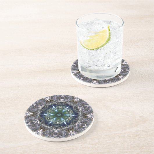 Dessous De Verre En Grès Folk Mandala (Côté)