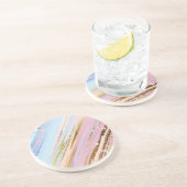Dessous De Verre En Grès Fond rose texturé (Côté)