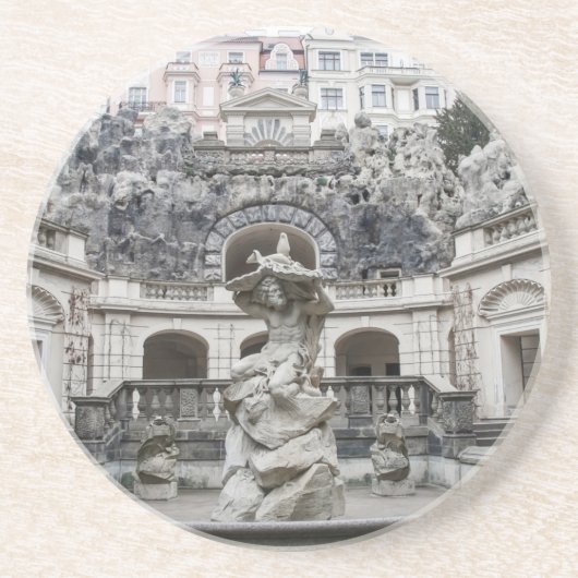Dessous De Verre En Grès Fontaine avec statue de Neptune à Prague (Devant)