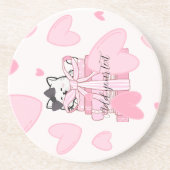 Dessous De Verre En Grès For Cat Lovers & Readers – Bookish Drink Coaster (Devant)