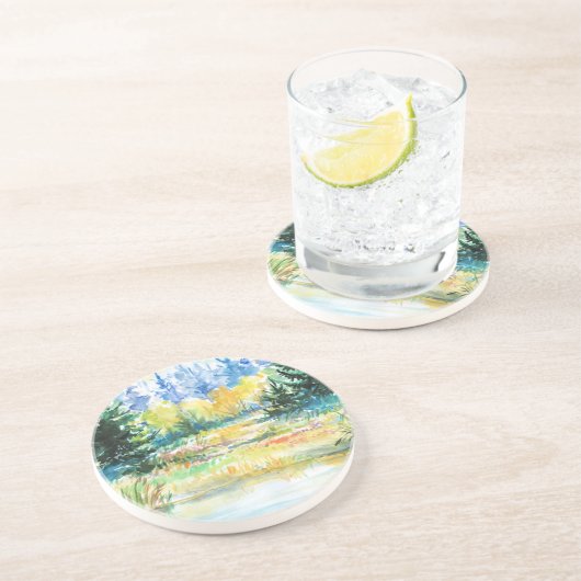 Dessous De Verre En Grès Forêt (Côté)