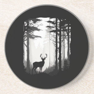 Dessous De Verre En Grès Forêt de cerfs faune