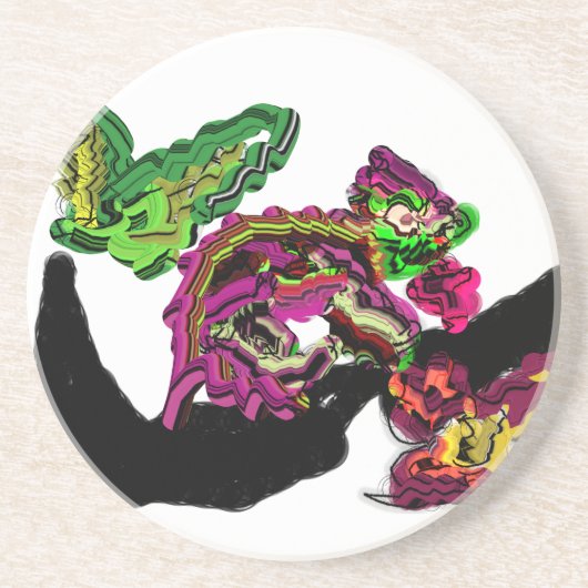 Dessous De Verre En Grès Forêt de pluie Chameleon fun (Devant)