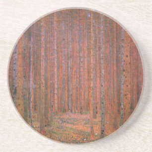 Dessous De Verre En Grès Forêt de sapins de Gustav Klimt Tannenwald Arbres