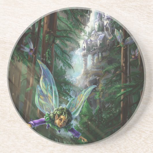 Dessous De Verre En Grès Forêt du château des fées (Devant)