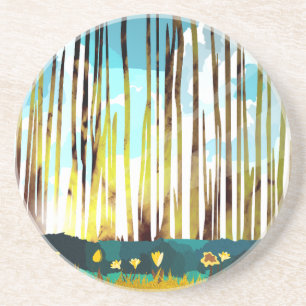 Dessous De Verre En Grès Forêt matinale