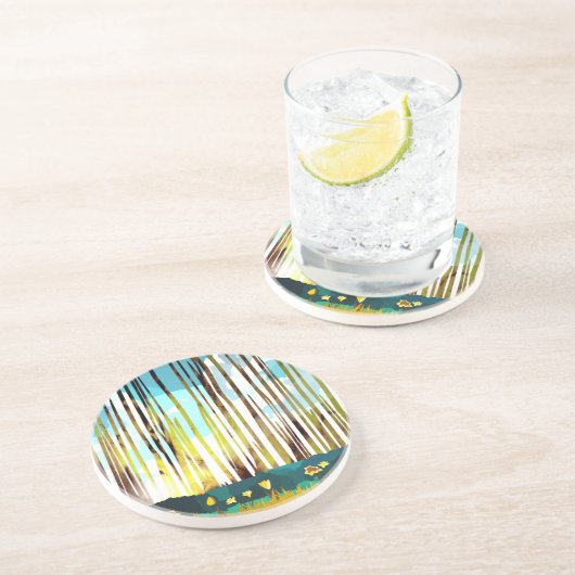 Dessous De Verre En Grès Forêt matinale (Côté)