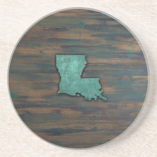 Dessous De Verre En Grès Forme Turquoise rustique Louisiane (Devant)