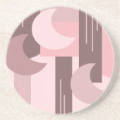 Dessous De Verre En Grès Formes géométriques bohèmes rose marron (Devant)
