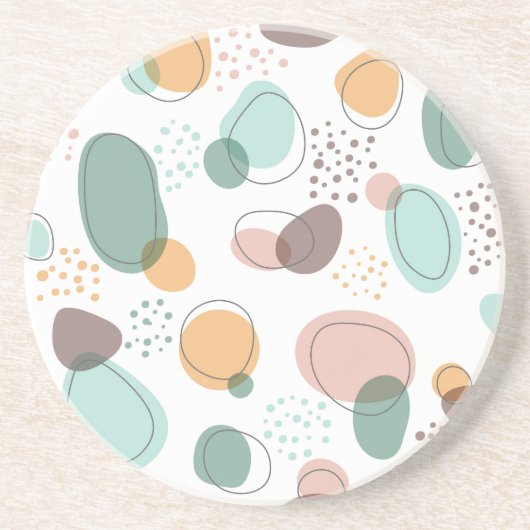 Dessous De Verre En Grès Formes organiques motif transparent (Devant)