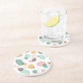 Dessous De Verre En Grès Formes organiques motif transparent (Côté)