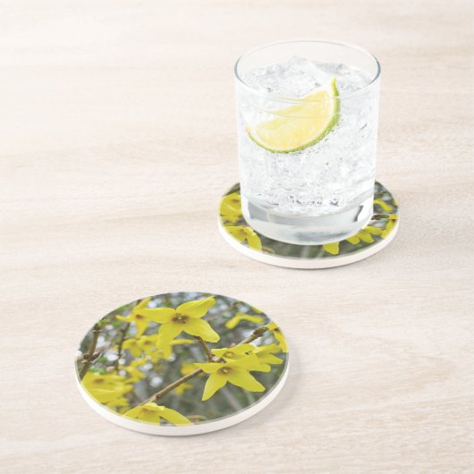 Dessous De Verre En Grès Forsythie au printemps (Côté)