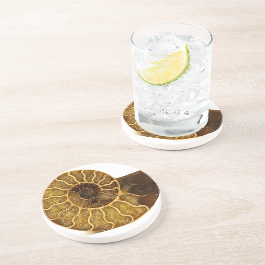 Dessous De Verre En Grès Fossile d'ammonite (Côté)