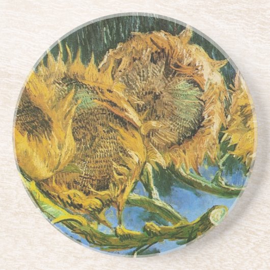 Dessous De Verre En Grès Four Cut Sunflowers (Devant)