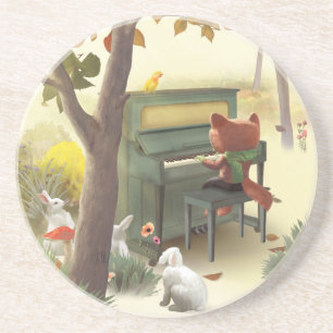 Dessous De Verre En Grès Fox Jouer Piano