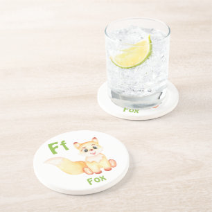 Dessous De Verre En Grès Fox personnaliser ABC : Lettre F - Ajouter votre n