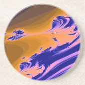 DESSOUS DE VERRE EN GRÈS FRACTAL D'EAU (Devant)