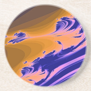 DESSOUS DE VERRE EN GRÈS FRACTAL D'EAU  