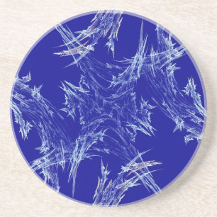Dessous De Verre En Grès Fractal Frost Series-2—dessous de verre Blu—1 de c
