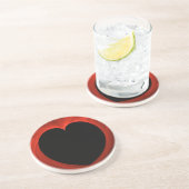 Dessous De Verre En Grès Fractal Heart Series-7—Dessous de verre Red Swirl (Côté)