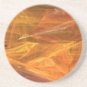 Dessous De Verre En Grès Fractal Marble Grunge Series-13--Orng Coaster 1 of