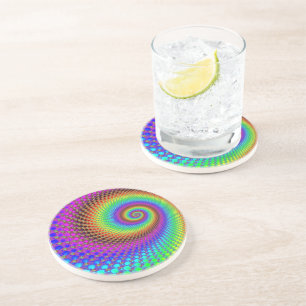 Dessous De Verre En Grès Fractale Abstraite
