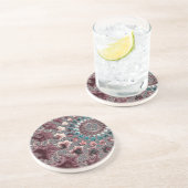 Dessous De Verre En Grès Fractale spirale Super rétro (Côté)