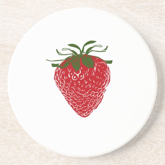 Dessous De Verre En Grès Fraise : (Devant)