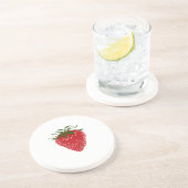 Dessous De Verre En Grès Fraise : (Côté)