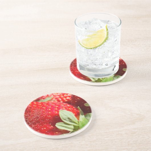 Dessous De Verre En Grès Fraises (Côté)
