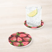Dessous De Verre En Grès Fraises (Côté)