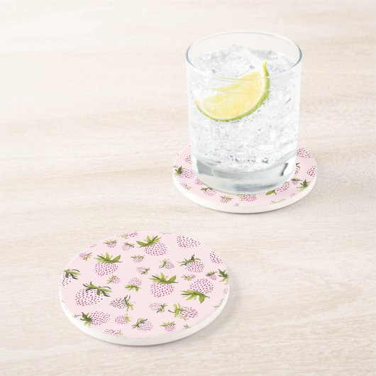 Dessous De Verre En Grès Fraises Douces - Grès sucré aux baies (Côté)