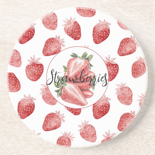 Dessous De Verre En Grès Fraises rouges Fruit (Devant)
