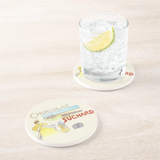 Dessous De Verre En Grès Français Chocolat Victorian Candy Sucre (Côté)