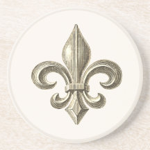 Dessous de verre en grès français Vintage Fleur de