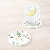 Dessous De Verre En Grès Freeride Snowboarder Illustration de snowboard (Côté)