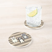 Dessous De Verre En Grès Frenchies Neutral Striped (Côté)