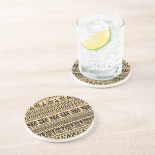 Dessous De Verre En Grès Fret grec, Motif méditerranéen, Brown