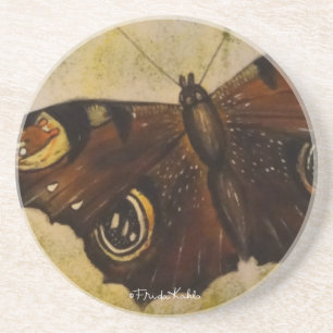 Dessous De Verre En Grès Frida Kahlo a peint le papillon