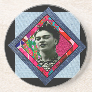 Dessous De Verre En Grès Frida Kahlo Retro Pink Denim
