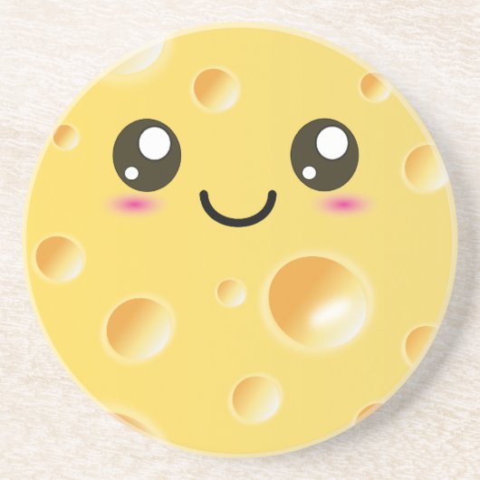 Dessous De Verre En Grès Fromage bon Cute Kawaii (Devant)
